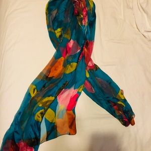 Floral, silk scarf (made in France)